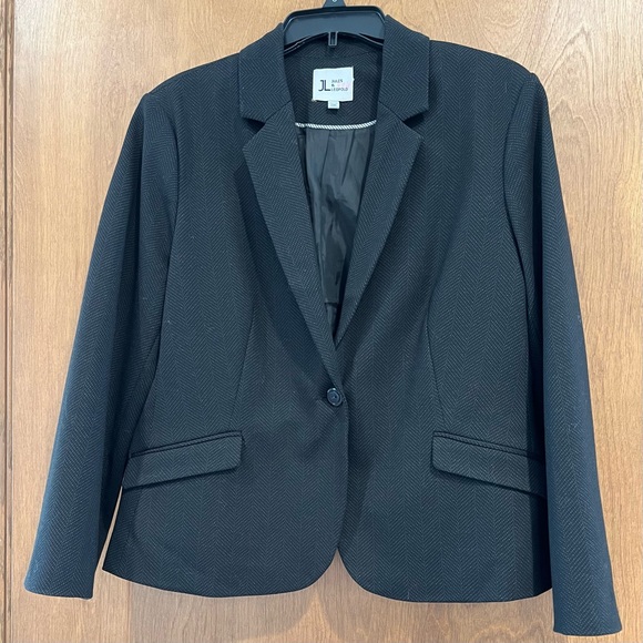 Black & Gray Herringbone Print Blazer - Picture 1 of 5